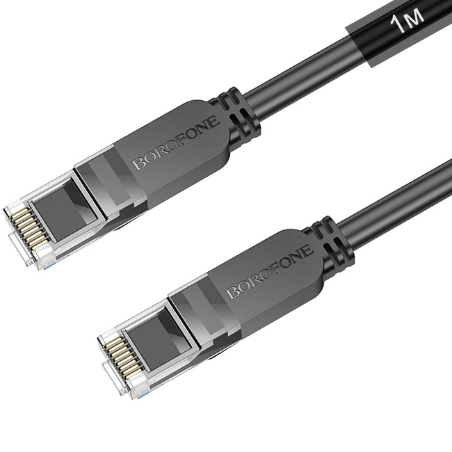 Сетевой RJ45 кабель для интернета | патч-корд BOROFONE BUS01, Ethernet кабель, Cat6, 1Gbps, 1м