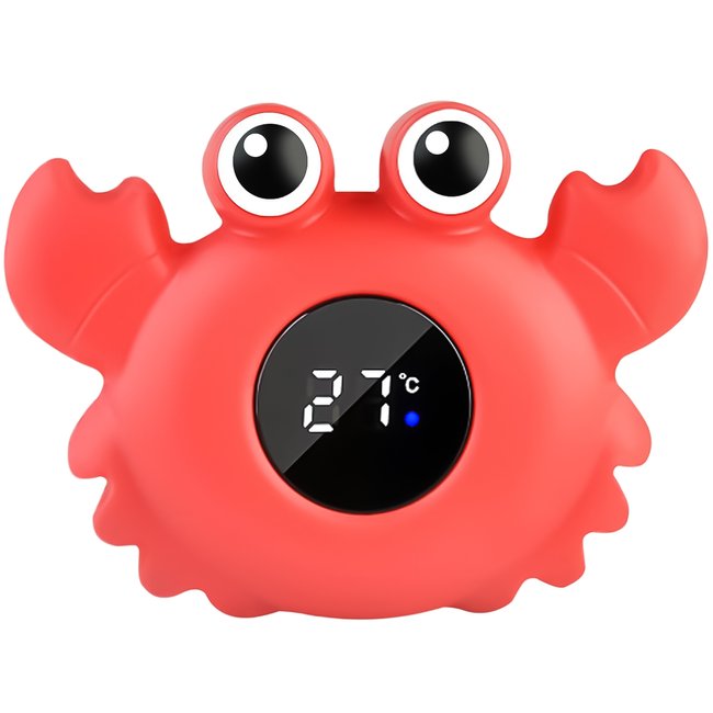 Детский термометр для ванной в форме краба UChef BT-02, для измерения температуры воды, Красный