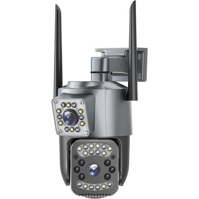 Двойная поворотная уличная WiFi камера видеонаблюдения uSafe OC-05DL-PTZ, с 2 объективами, 4 МП, 1080P 1088 фото