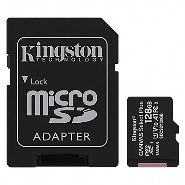 Карта пам'яті Kingston 128Gb, micro SD, Class 10, Canvas Select Plus 6785 фото