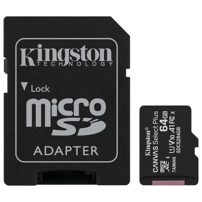 Карта пам`яті Kingston 64Gb, micro SD, Class 10, Canvas Select Plus 6788 фото